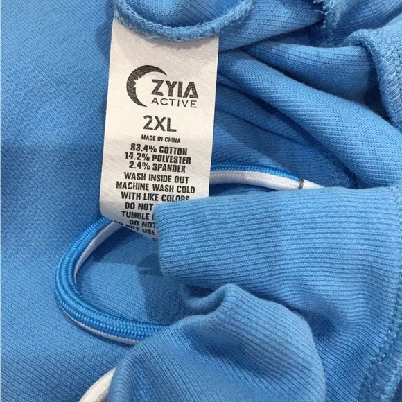 ZYIA Sky Blue Uppercut Cropped Pullover XXL Hoodie - Picture 10 of 13